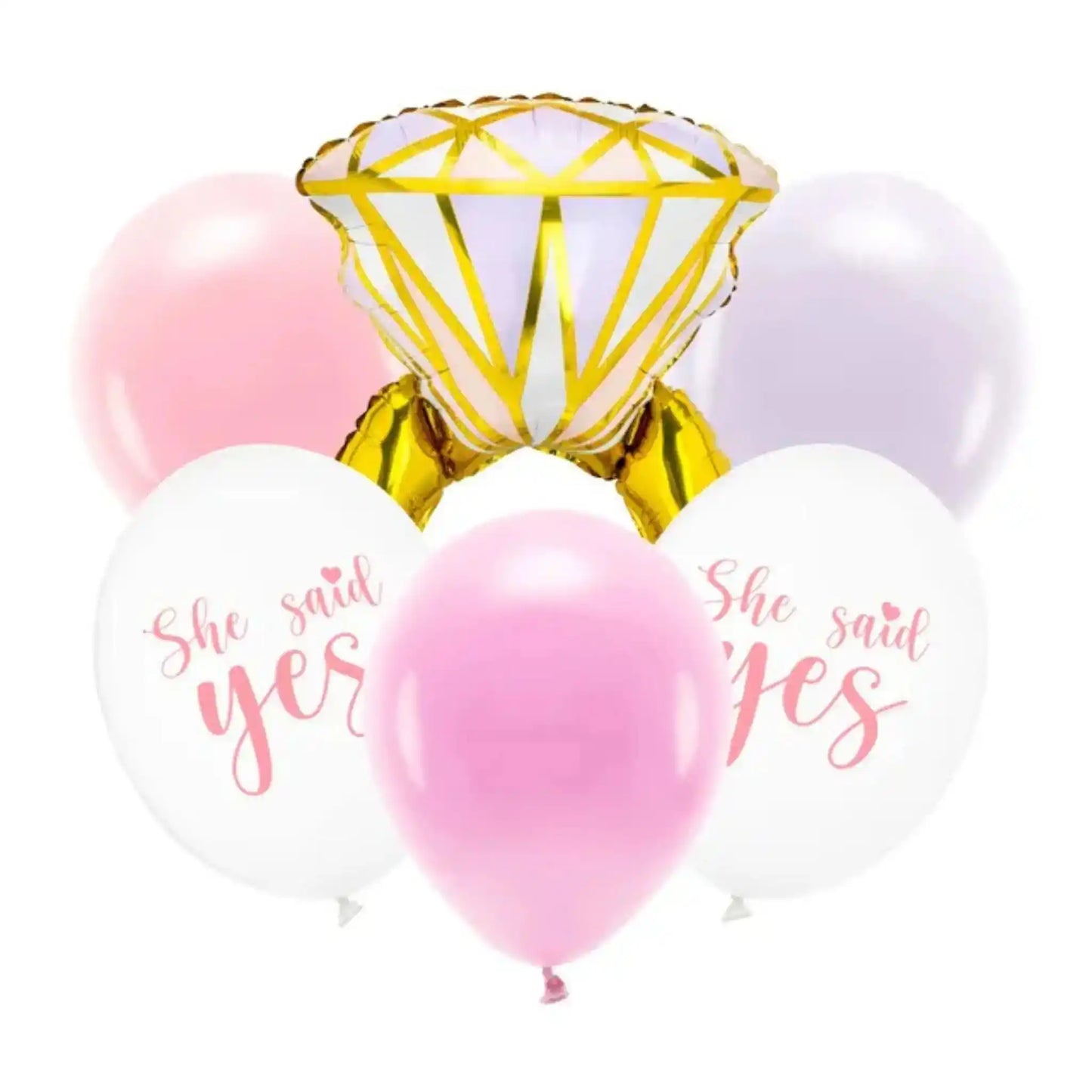Set de Globos "Ring" - 6 piezas, Pastel y Metálico, Apto para Helio o Aire