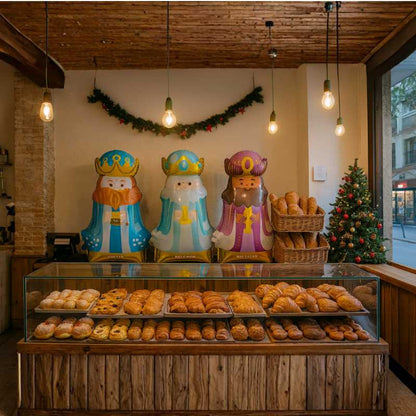 Decoración de Reyes Magos en globos grandes ideales para eventos.