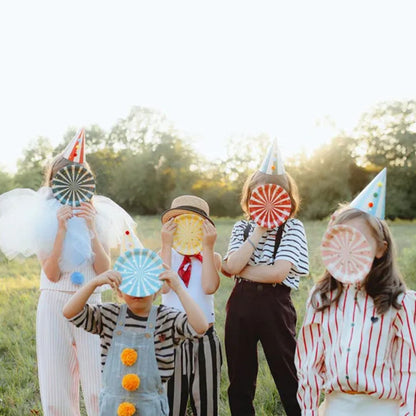 Sombreros de Fiesta con Pompón 16 cm - Pack de 6, Colores Surtidos