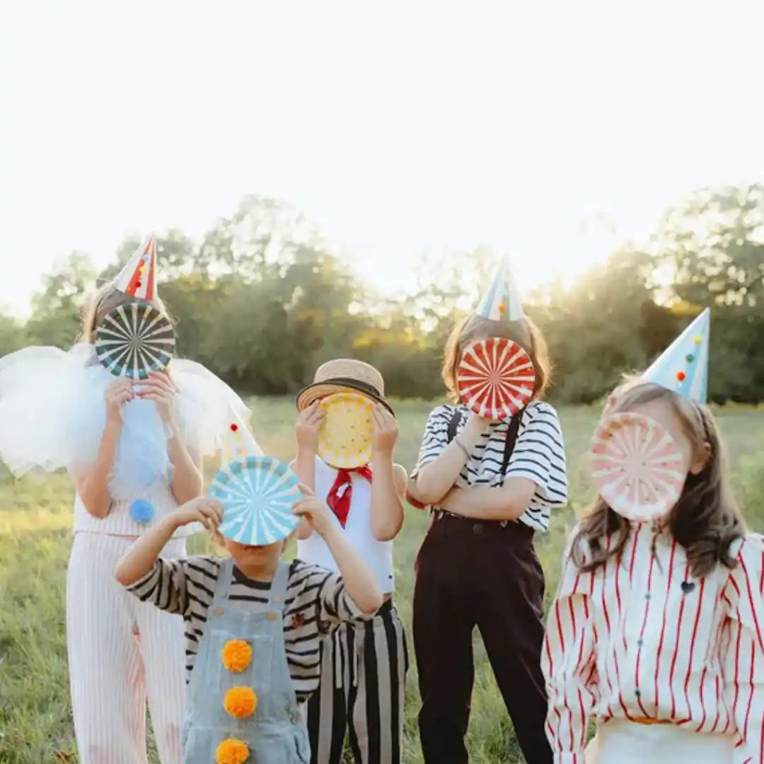 Sombreros de Fiesta con Pompón 16 cm - Pack de 6, Colores Surtidos - Narosa Sweet Party Barcelona