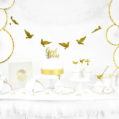 Platos de Papel Blancos con Borde Dorado (18,5 cm) – 6 uds - Narosa Sweet Party Barcelona