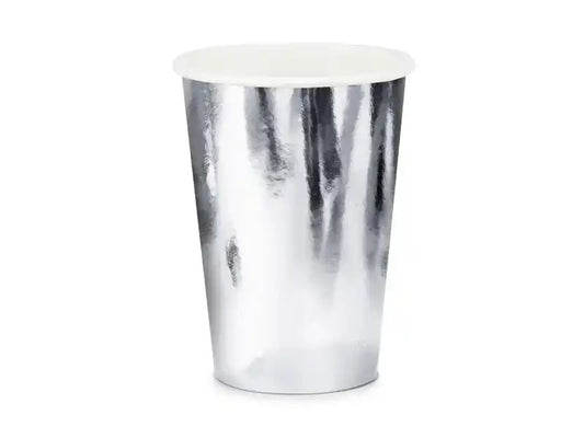 Vasos de Papel Plateados - 6 Piezas, 220 ml. - Narosa Sweet Party Barcelona