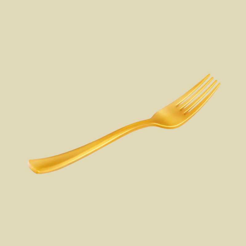 Tenedores reutilizables color oro 18,5 cm