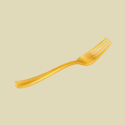 Tenedores reutilizables color oro 18,5 cm