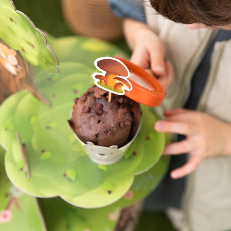 Toppers bosque con palillos de madera