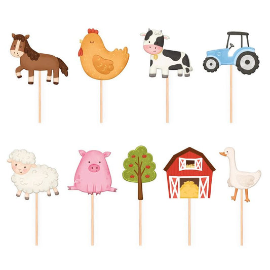 Toppers granja para tarta con animales