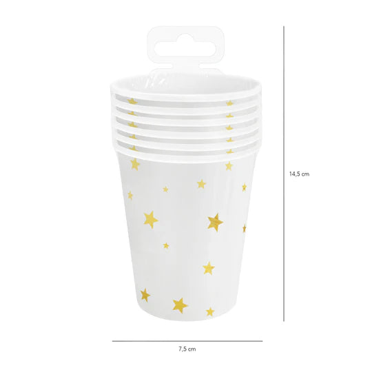 Vaso Blanco con Estrellas Doradas