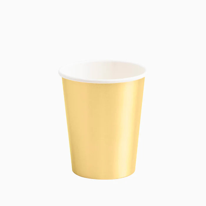 Vaso Cartón Metalizado Oro