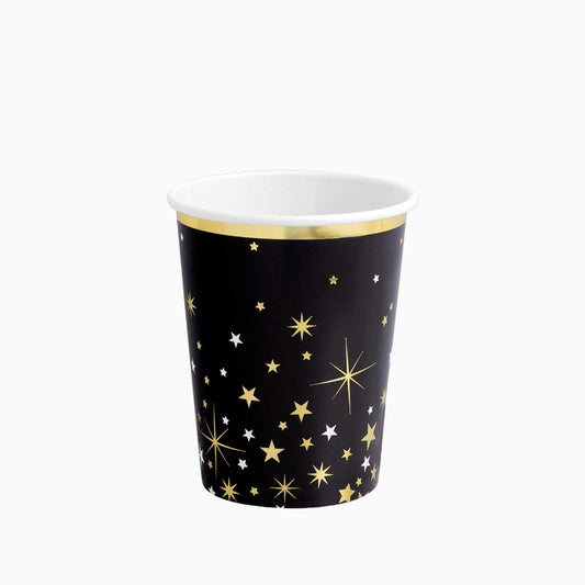 Vasos de cartón Nochevieja Destellos 270 cc pack 6