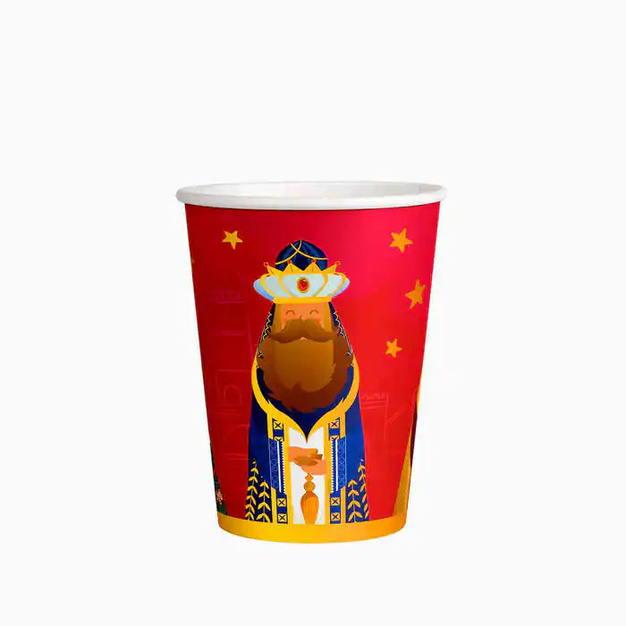 Pack de vasos Reyes Magos con diseño festivo de 270 ml