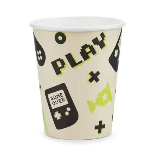 Vasos de Papel Gamer - 6 Piezas (220 ml) - Narosa Sweet Party Barcelona