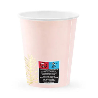 Pack 6 vasos Leaves diseño hojas doradas 220 ml