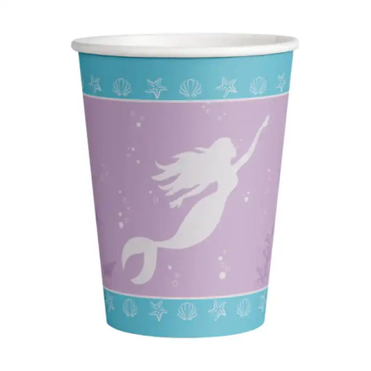 Vasos Mermaid Shine, 250 ml, 8 uds. - Narosa Sweet Party Barcelona