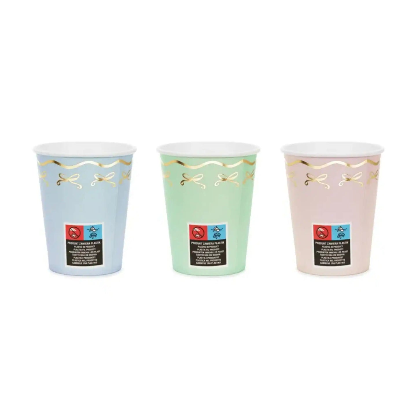 Vasos Unicornio 220 ml - Mix de Colores Pack de 6. - Narosa Sweet Party Barcelona