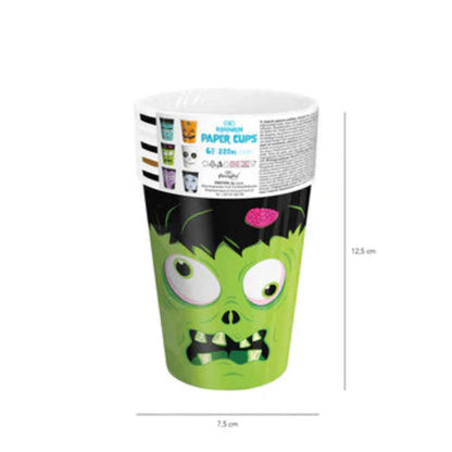 Pack 6 vasos Halloween con calabazas y vampiros