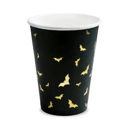 Vasos Papel Trick or Treat Negros y Dorados – Pack 6 Uds - Narosa Sweet Party Barcelona