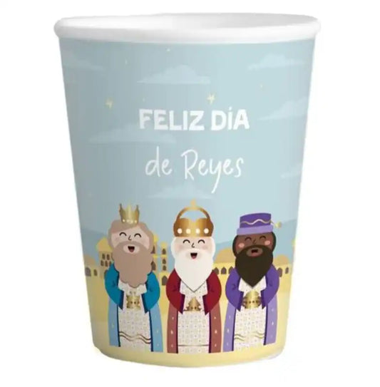 Vasos de Reyes Magos Azules 266 ml – Pack de 6 Unidades - Narosa Sweet Party Barcelona