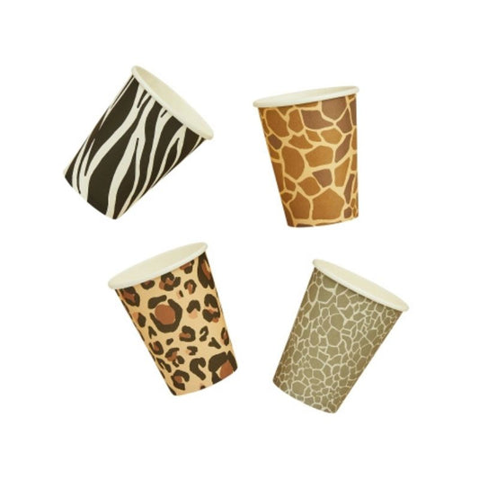 Pack de vasos Animal Print para fiesta temática