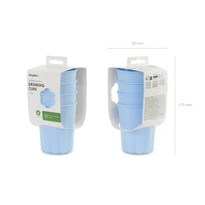 Vasos de plástico Frill Azul Claro (220 ml) – 4 uds - Narosa Sweet Party Barcelona
