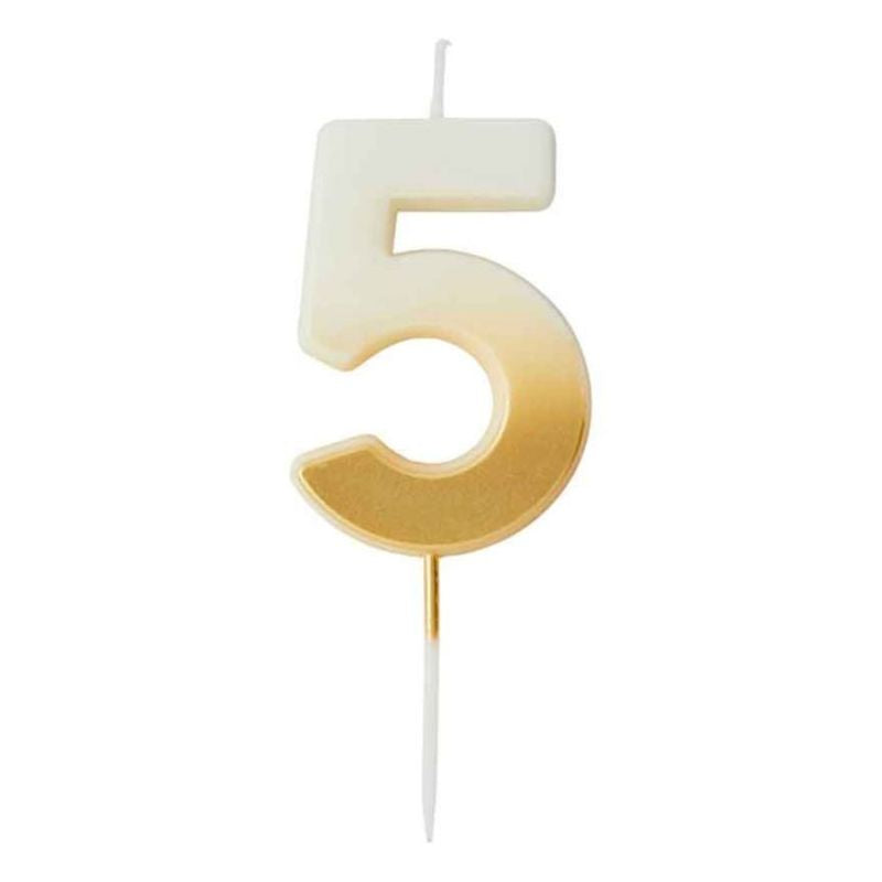 Gold Ombre Number Candle – 0 to 9