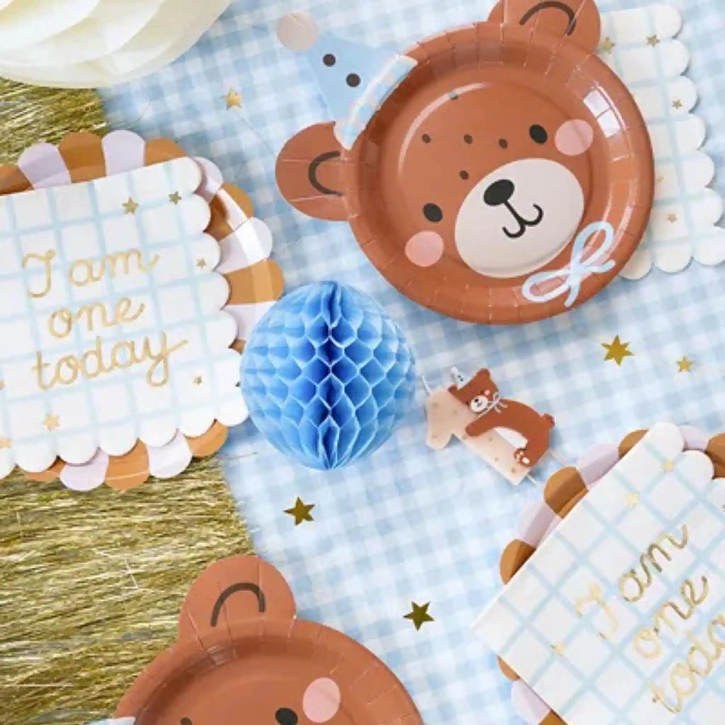 Vela de Cumpleaños Número 1 con Osito - 7 cm. - Narosa Sweet Party Barcelona