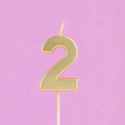 Vela Número Dorada 4 cm | Para Cumpleaños y Fiestas - Narosa Sweet Party Barcelona