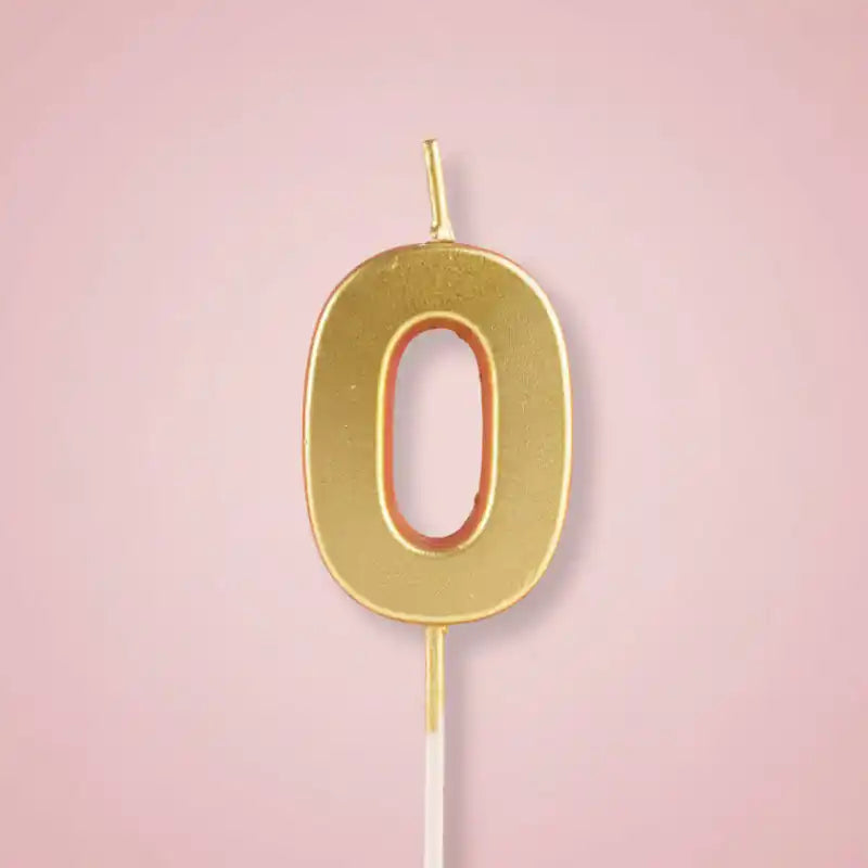Vela Número Dorada 4 cm | Para Cumpleaños y Fiestas - Narosa Sweet Party Barcelona