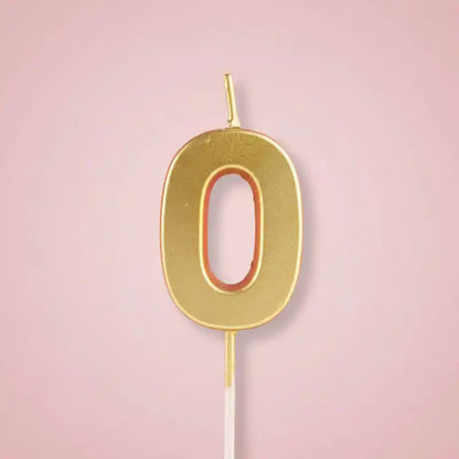 Vela Número Dorada 4 cm | Para Cumpleaños y Fiestas - Narosa Sweet Party Barcelona