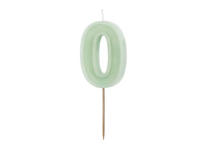 Birthday Candle Number 6cm. Pink or Olive Green