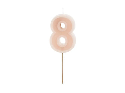 Birthday Candle Number 6cm. Pink or Olive Green
