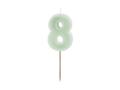 Birthday Candle Number 6cm. Pink or Olive Green