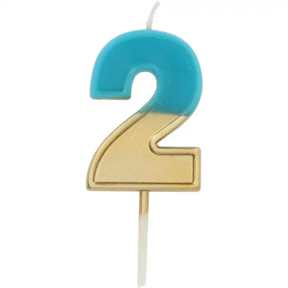 Vela Retro Número Azul/Turquesa – 5 cm (1 ud.) - Narosa Sweet Party Barcelona