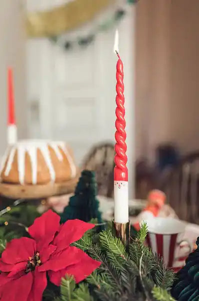 Velas Cónicas Papá Noel - 25 cm (Juego de 2) - Narosa Sweet Party Barcelona