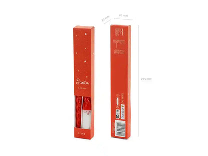 Velas Cónicas Papá Noel - 25 cm (Juego de 2) - Narosa Sweet Party Barcelona