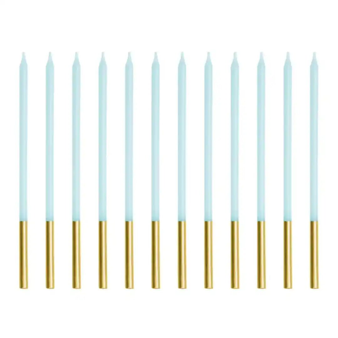 Velas de Cumpleaños Azul Claro 14 cm - Pack de 12 - Narosa Sweet Party Barcelona