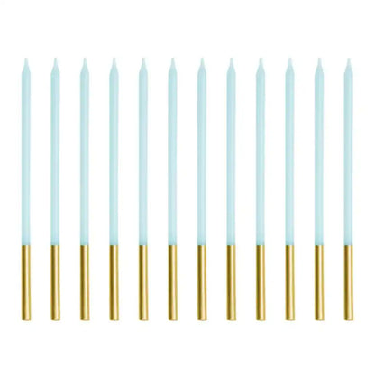 Velas de Cumpleaños Azul Claro 14 cm - Pack de 12 - Narosa Sweet Party Barcelona