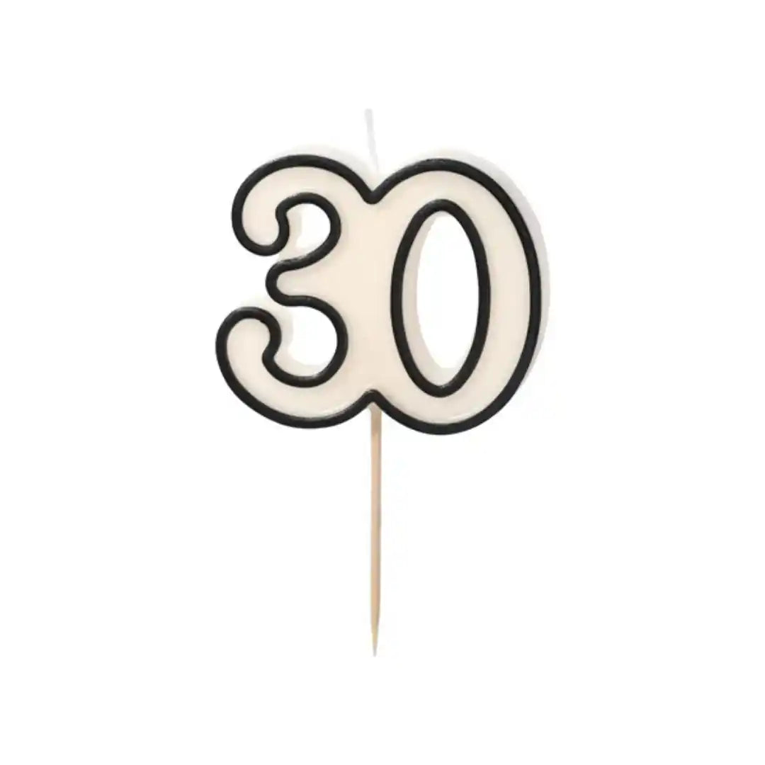 Velas de Cumpleaños Números 5,5 cm - Blanco y Negro - Narosa Sweet Party Barcelona