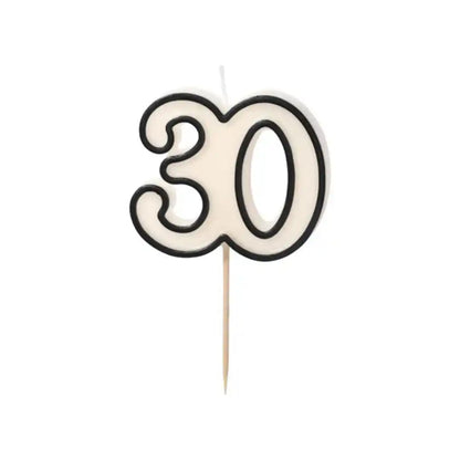 Velas de Cumpleaños Números 5,5 cm - Blanco y Negro - Narosa Sweet Party Barcelona