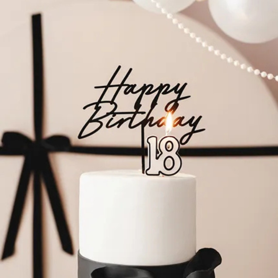 Velas de Cumpleaños Números 5,5 cm - Blanco y Negro