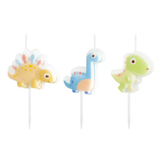 Espelmes d'aniversari de dinosaures, 3 u.