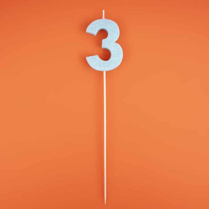 Velas de números brillantes biodegradables (0–9) palo largo