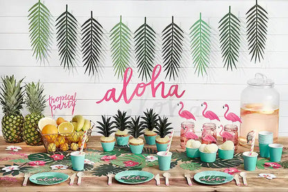 Tarjetas Mesa Aloha Monstera - 6 unidades - Narosa Sweet Party Barcelona