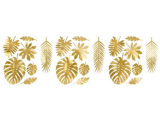 Aloha Decoration Golden Tropical Leaves