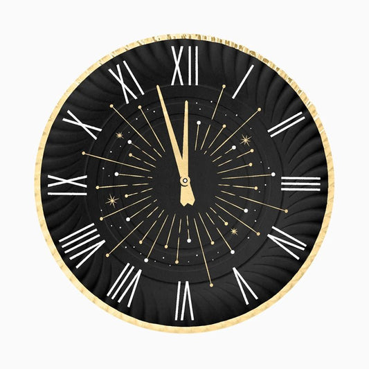 Bandeja Redonda Cartón Nochevieja Ø 30 cm Reloj - NAROSA SWEET PARTY