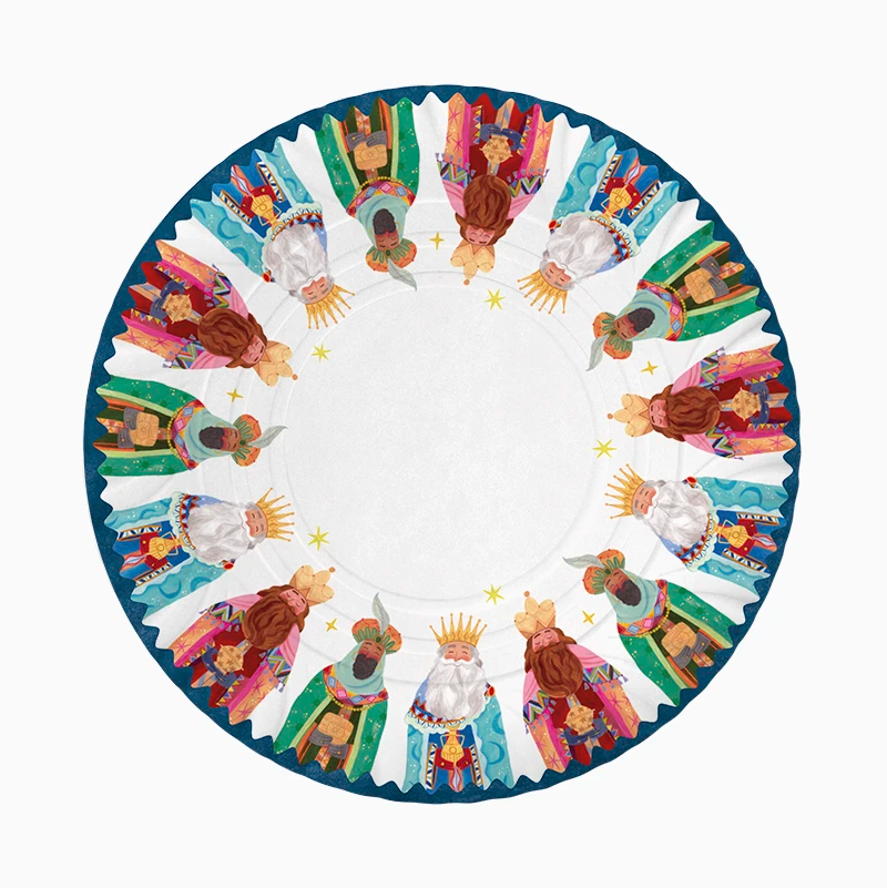 Bandeja Redonda Cartón Reyes Magos Ø 30 cm - NAROSA SWEET PARTY