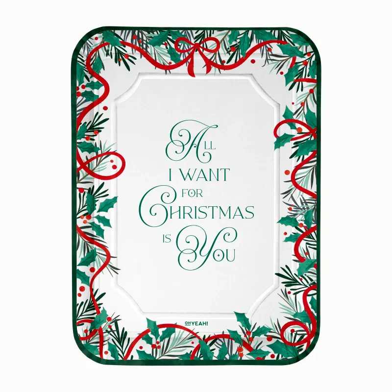 Bandejas Rectangulares de Cartón All I Want For Christmas 25 x 34 cm (2 uds) - NAROSA SWEET PARTY