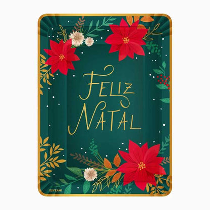Bandejas Rectangulares de Cartón Feliz Natal e 25 x 34 cm (2 uds) - NAROSA SWEET PARTY