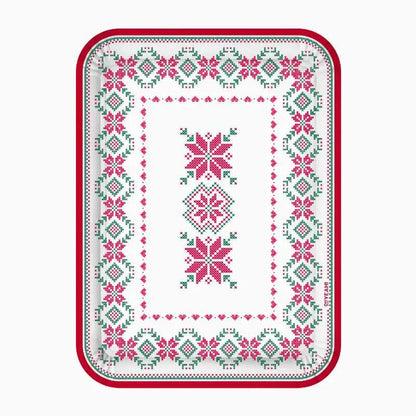 Bandejas Rectangulares de Cartón Navidad Blanco Jacquard 25 x 34 cm (2 uds) - NAROSA SWEET PARTY