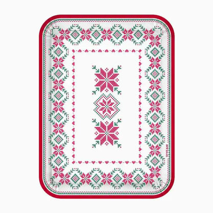 Bandejas Rectangulares de Cartón Navidad Blanco Jacquard 25 x 34 cm (2 uds) - NAROSA SWEET PARTY