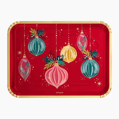 Bandejas Rectangulares de Cartón Navidad Ornaments 25 x 34 cm (2 uds) – Rojo - NAROSA SWEET PARTY